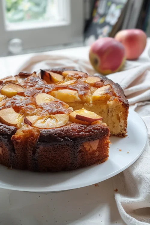 Bizcocho de plátano y manzana