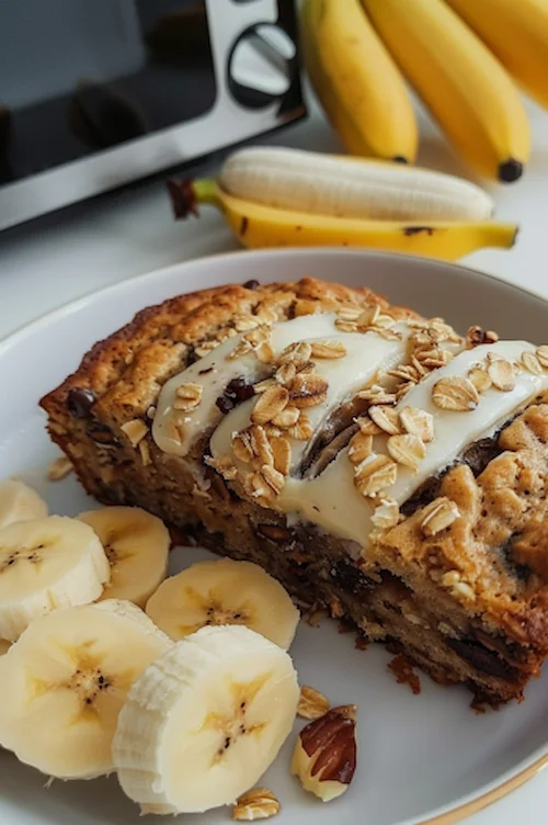 Bizcocho plátano y avena en microondas