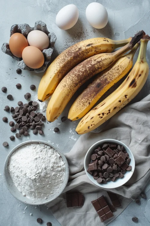 ingredientes Bizcocho de platano y chocolate: receta deliciosa